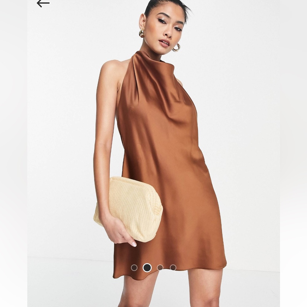 ASOS low back chocolate dress